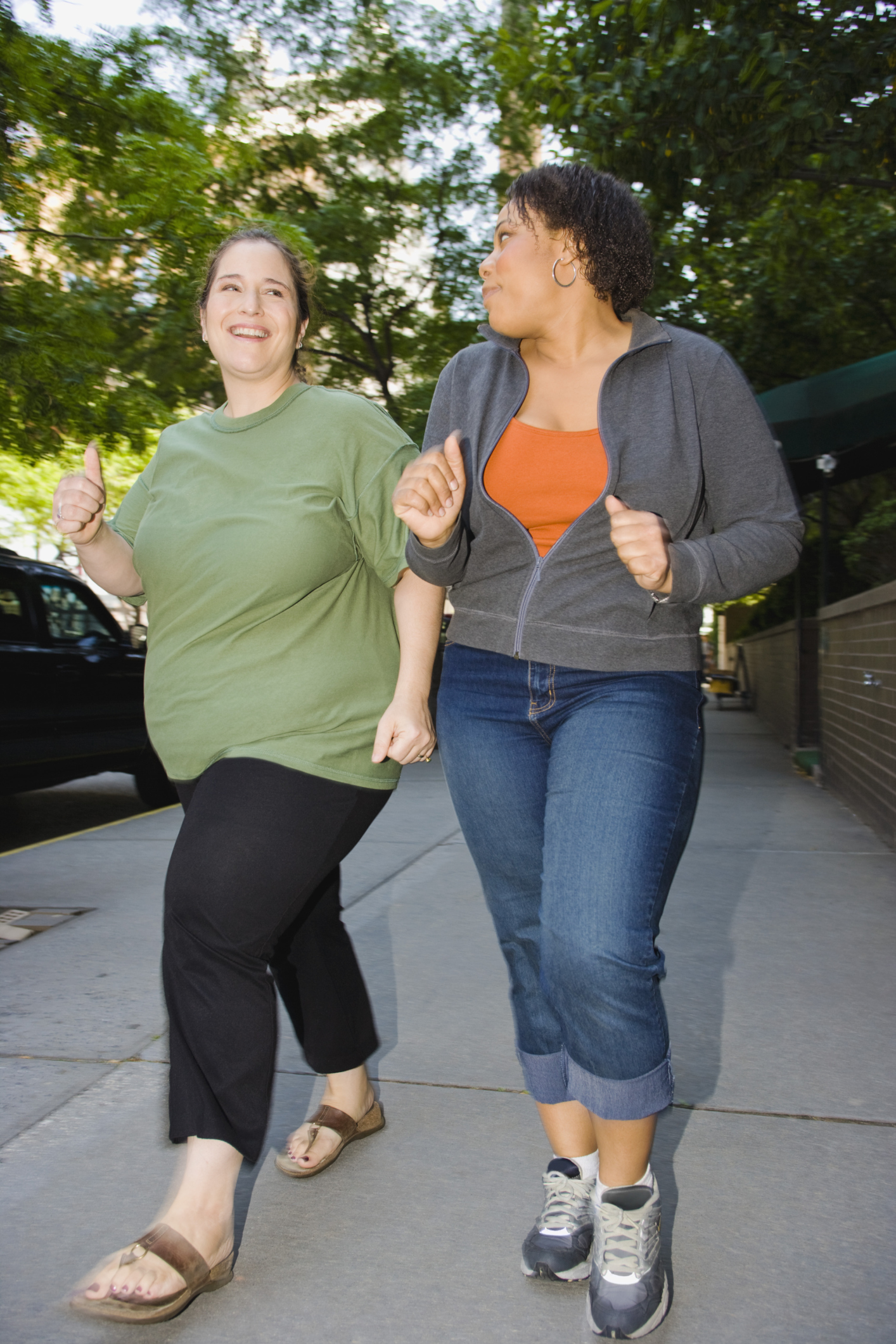 chubby girl walking