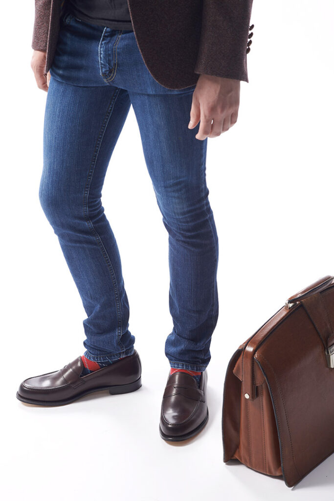 loafers with jeans and shirt