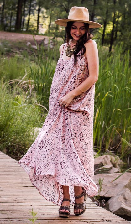 maxi dress and wedge